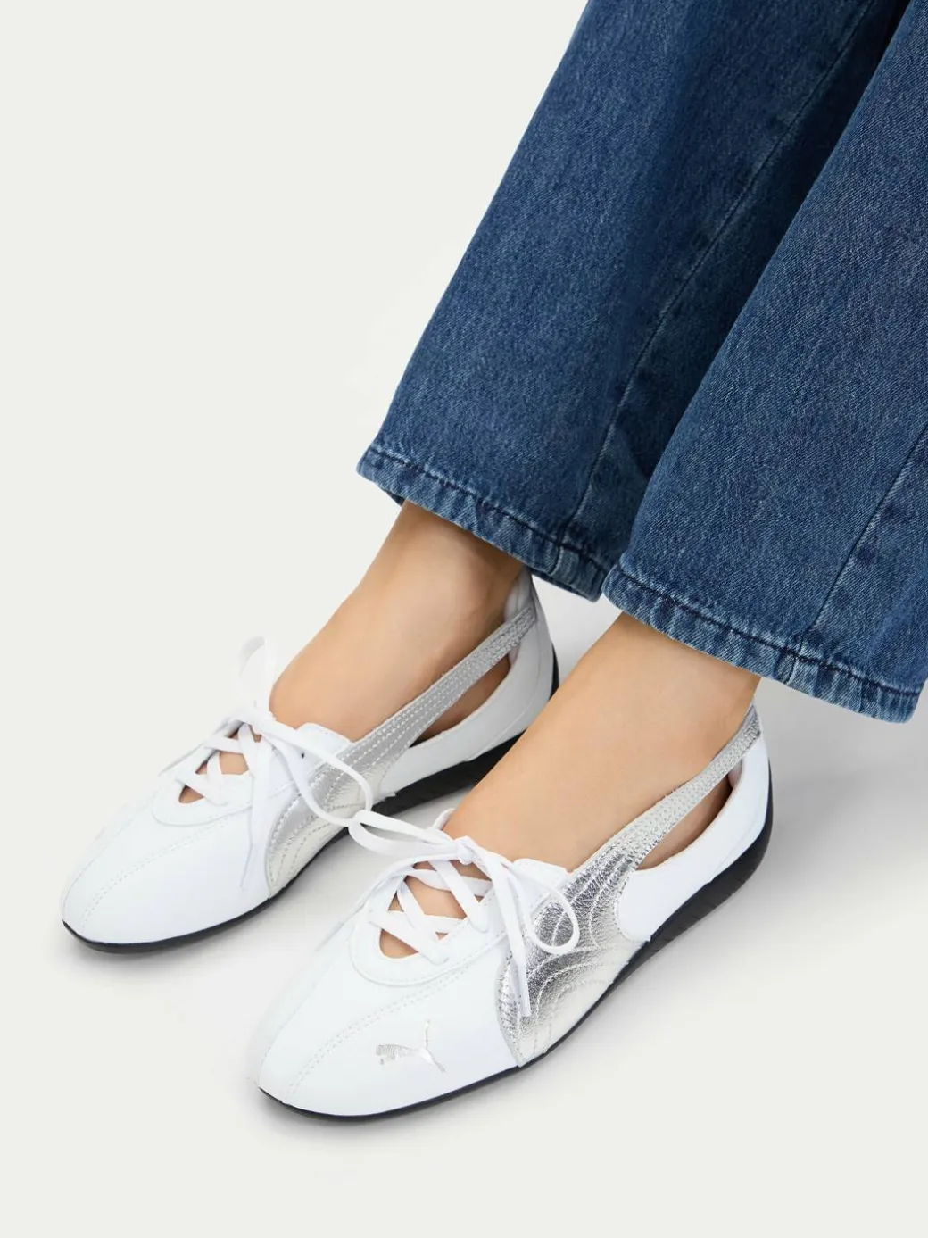 Ballerine Speedcat Ballet Nova Metallic Wns 408342 01 Bianco