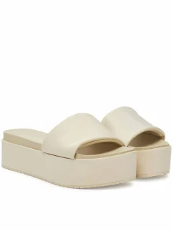 Ciabatte Flatform Sandal Slide In Nylon YW0YW01791 Écru