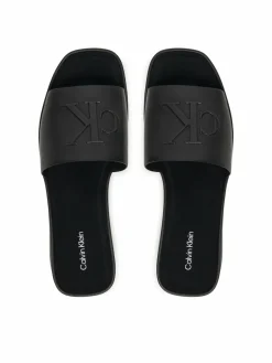 Ciabatte Flatf Sndl Lth Mg HW0HW03026 Nero