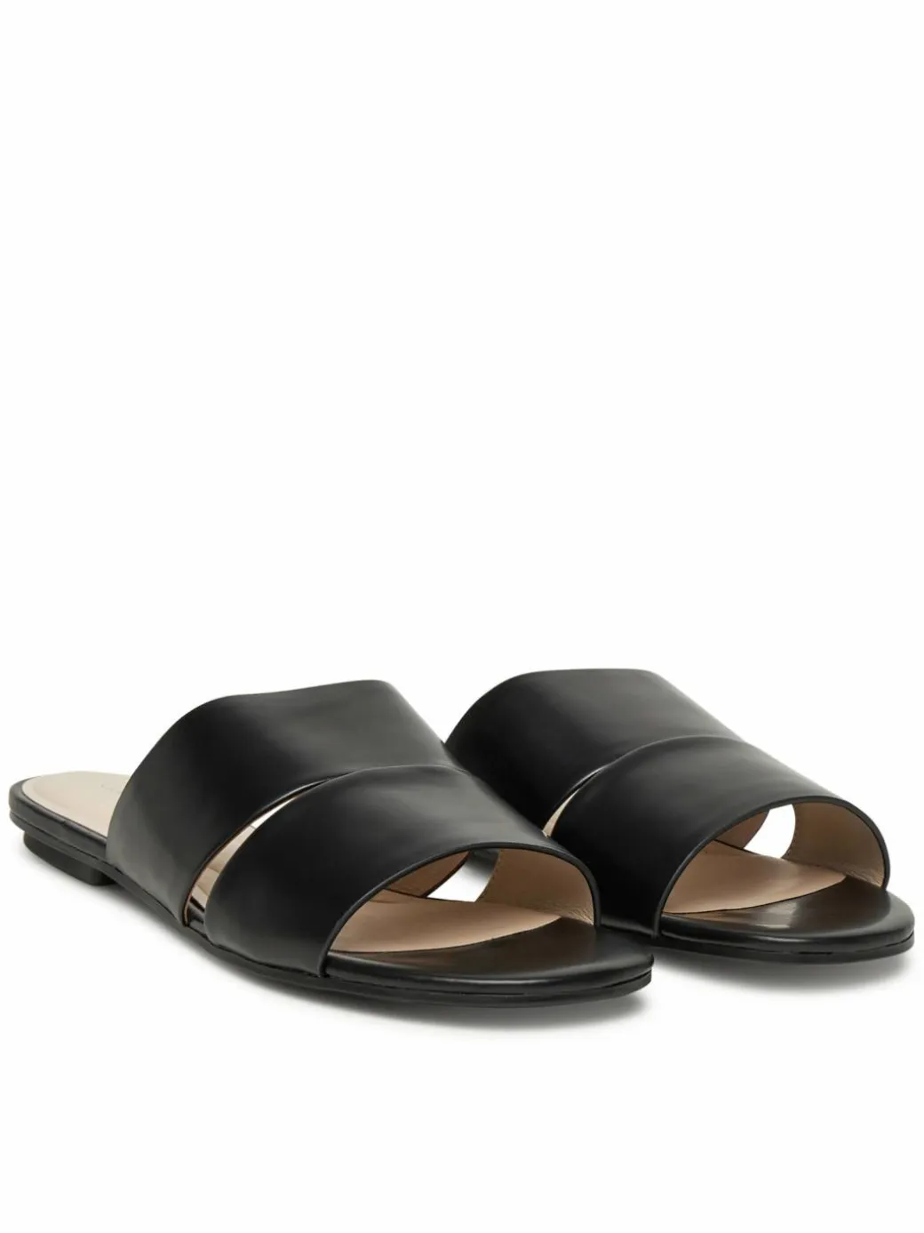 Ciabatte Flat Slide - Lth 2 Straps HW0HW02365 Nero