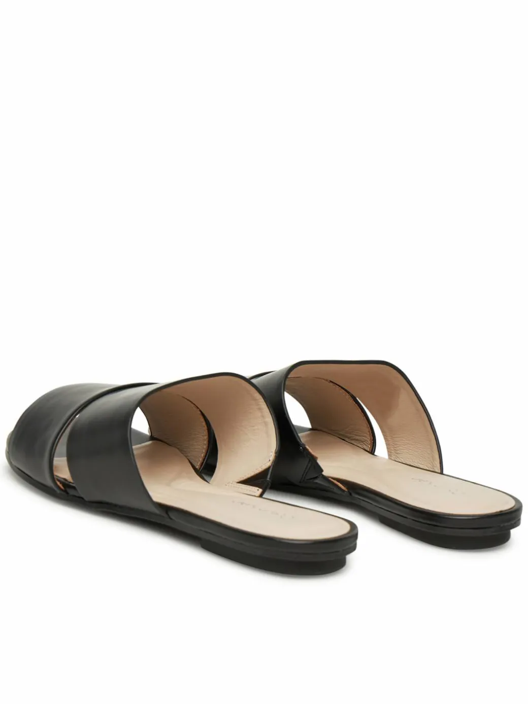 Ciabatte Flat Slide - Lth 2 Straps HW0HW02365 Nero