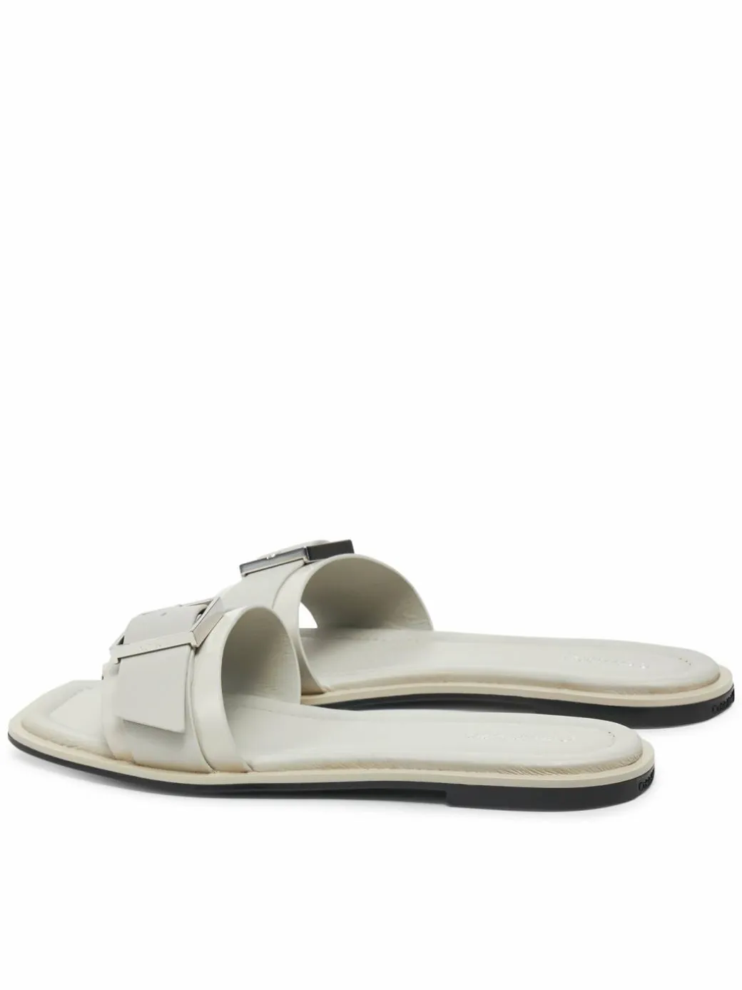 Ciabatte Flat Slide W/Buckle - Lth HW0HW02490 Grigio