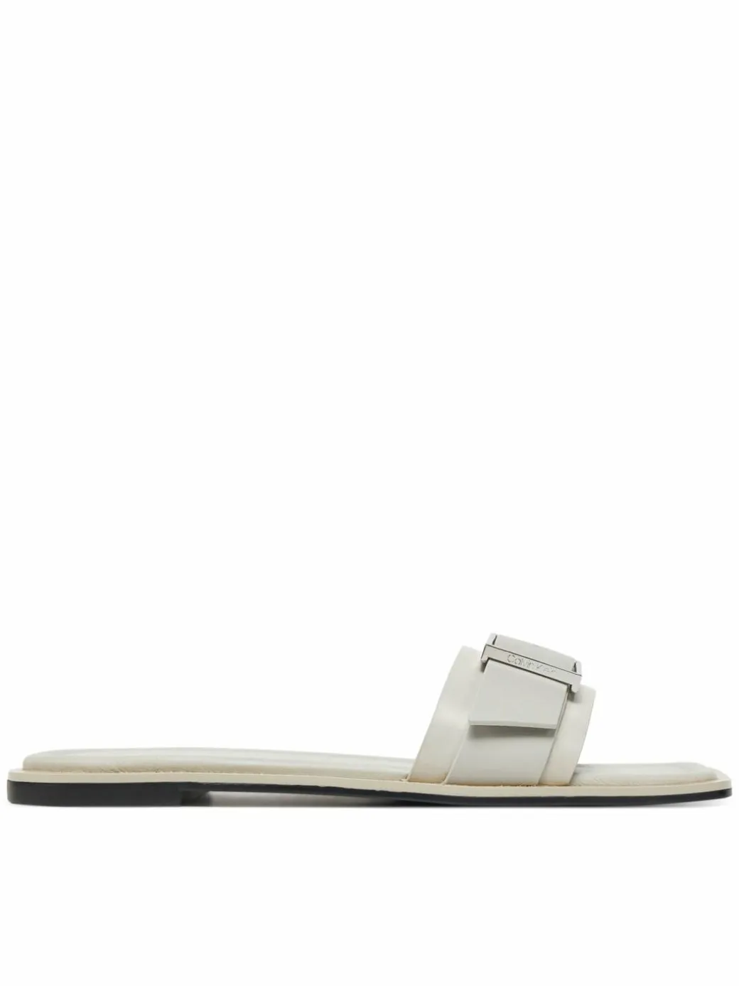 Ciabatte Flat Slide W/Buckle - Lth HW0HW02490 Grigio