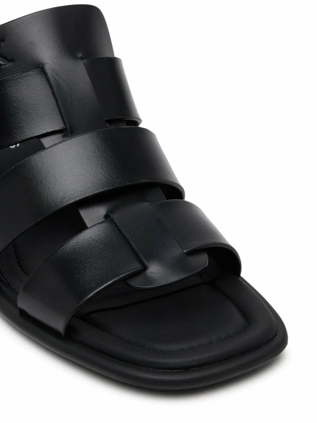 Ciabatte Heel Square Mg Lth YW0YW01702 Nero