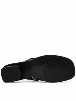 Ciabatte Heel Square Mg Lth YW0YW01702 Nero