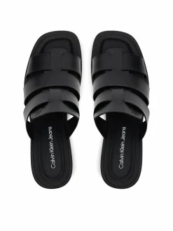 Ciabatte Heel Square Mg Lth YW0YW01702 Nero