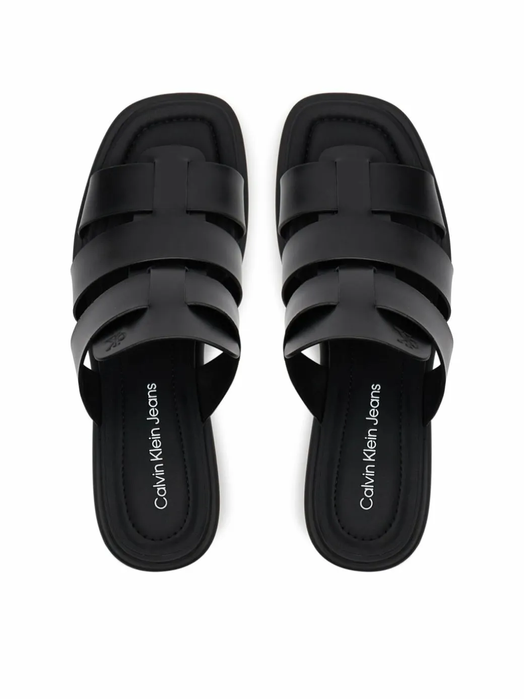 Ciabatte Heel Square Mg Lth YW0YW01702 Nero