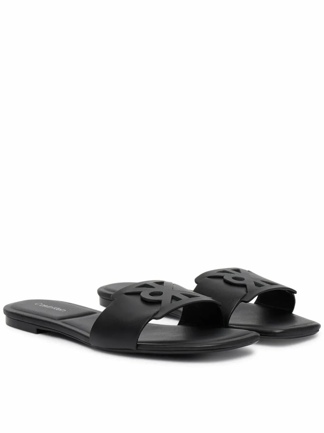 Ciabatte Square Flat Sandal Emblem HW0HW03128 Nero