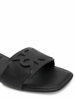 Ciabatte Square Flat Sandal Emblem HW0HW03128 Nero