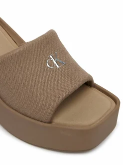 Ciabatte Wedge 70 Sndl Canv Mg HW0HW03134 Beige