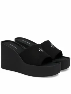 Ciabatte Wedge 70 Sndl Canv Mg HW0HW03134 Nero