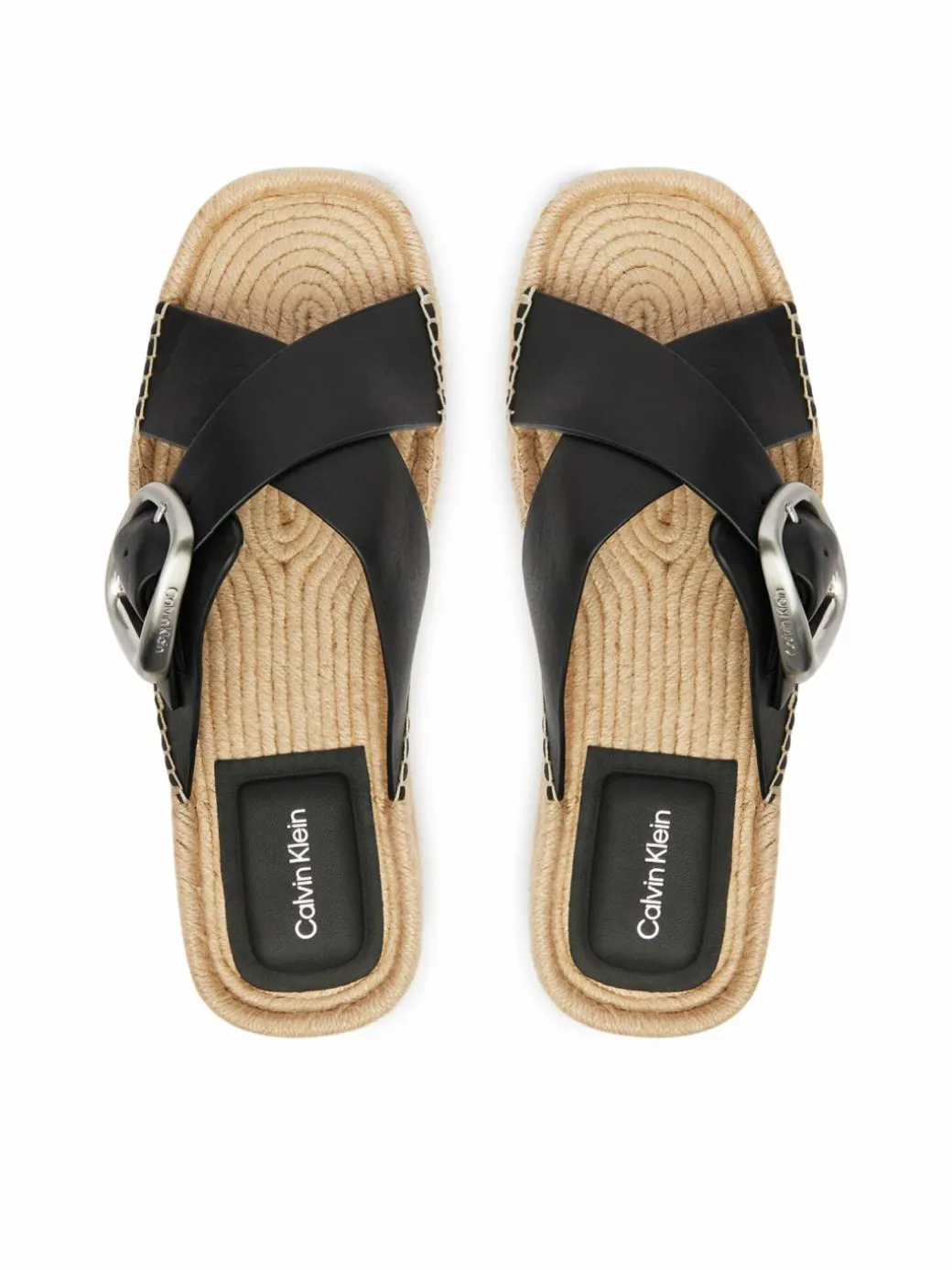 Espadrillas Flatf Espadrill Cross Lth Hdw HW0HW02892 Nero