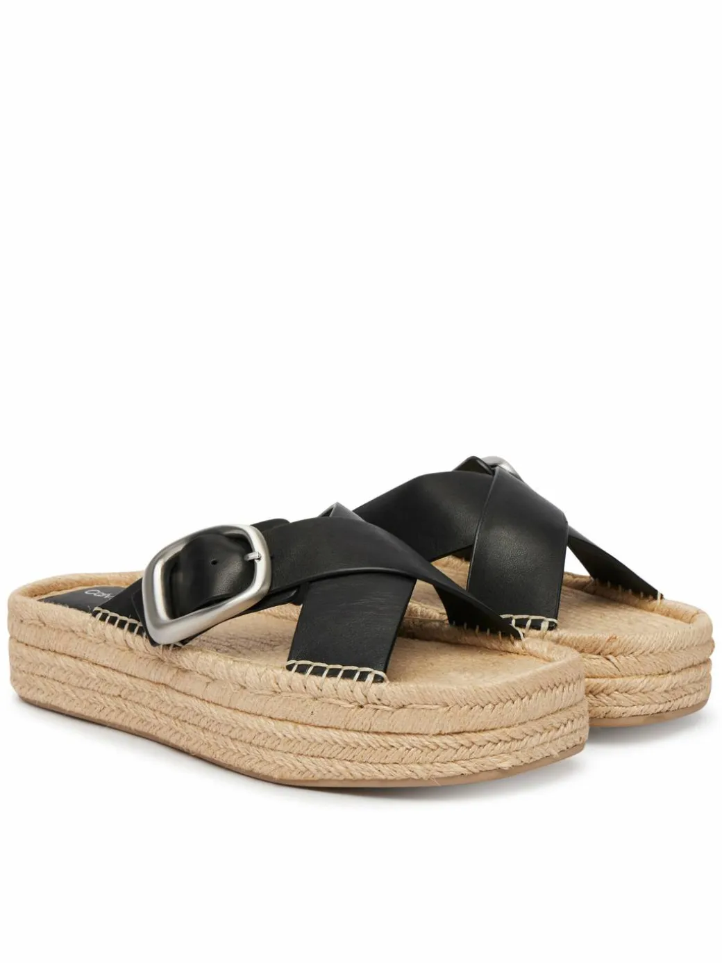 Espadrillas Flatf Espadrill Cross Lth Hdw HW0HW02892 Nero
