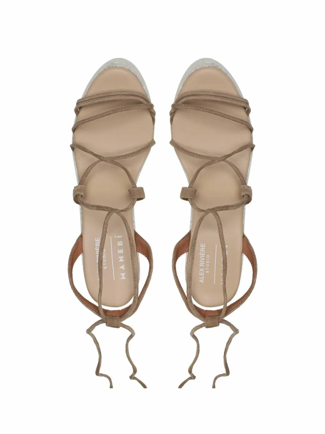 Espadrillas Soft Suede Lace-Up Wedge Espadrilles L 8.7 WA Marrone