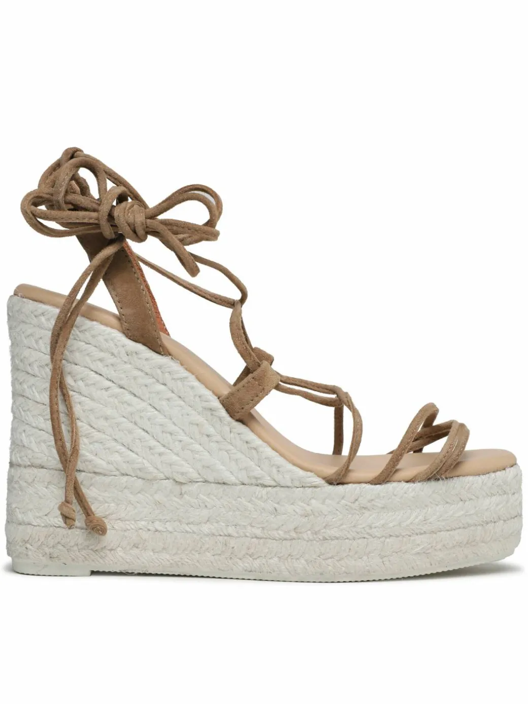 Espadrillas Soft Suede Lace-Up Wedge Espadrilles L 8.7 WA Marrone