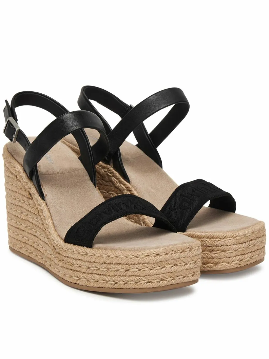 Espadrillas Wedge Espad 70 Webbing Lth HW0HW02901 Nero