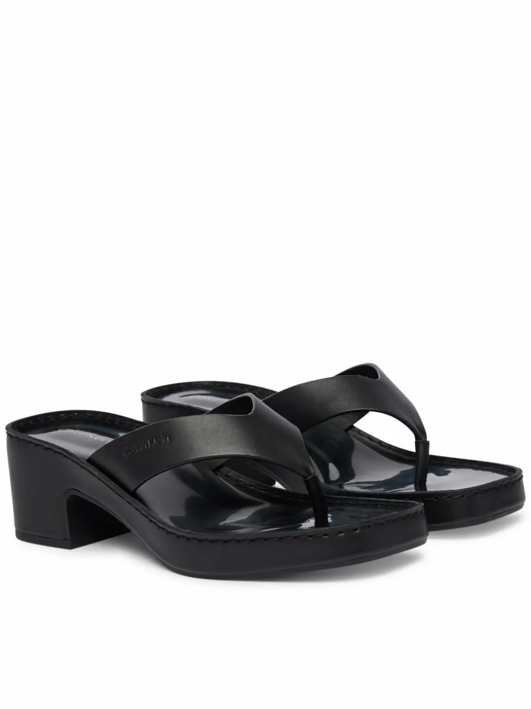 Infradito Block Heel Sndl Thong Lth HW0HW02913 Nero