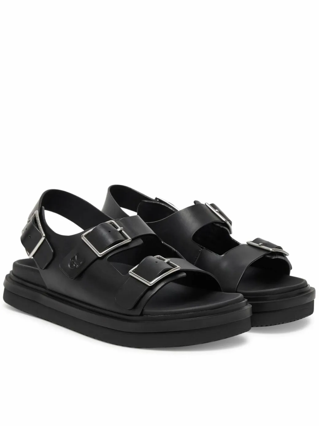 Sandali Flat Molded Sandal Buckle YW0YW01785 Nero