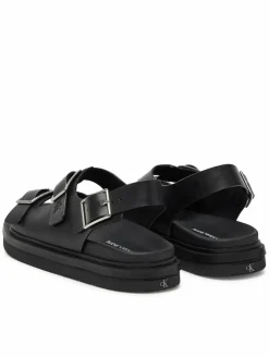 Sandali Flat Molded Sandal Buckle YW0YW01785 Nero