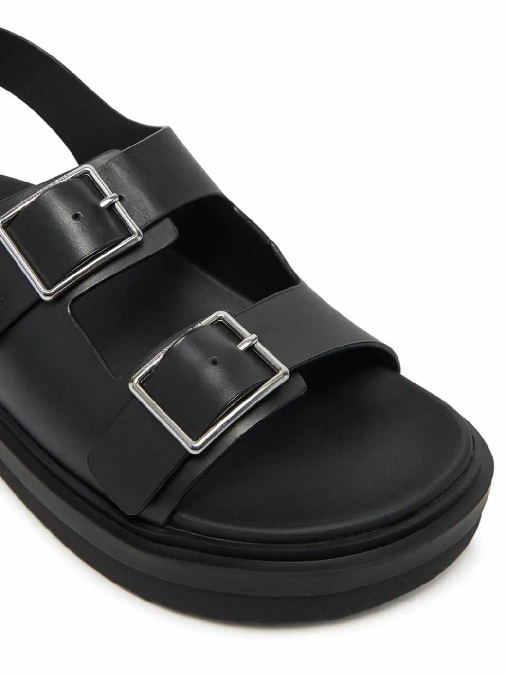 Sandali Flat Molded Sandal Buckle YW0YW01785 Nero