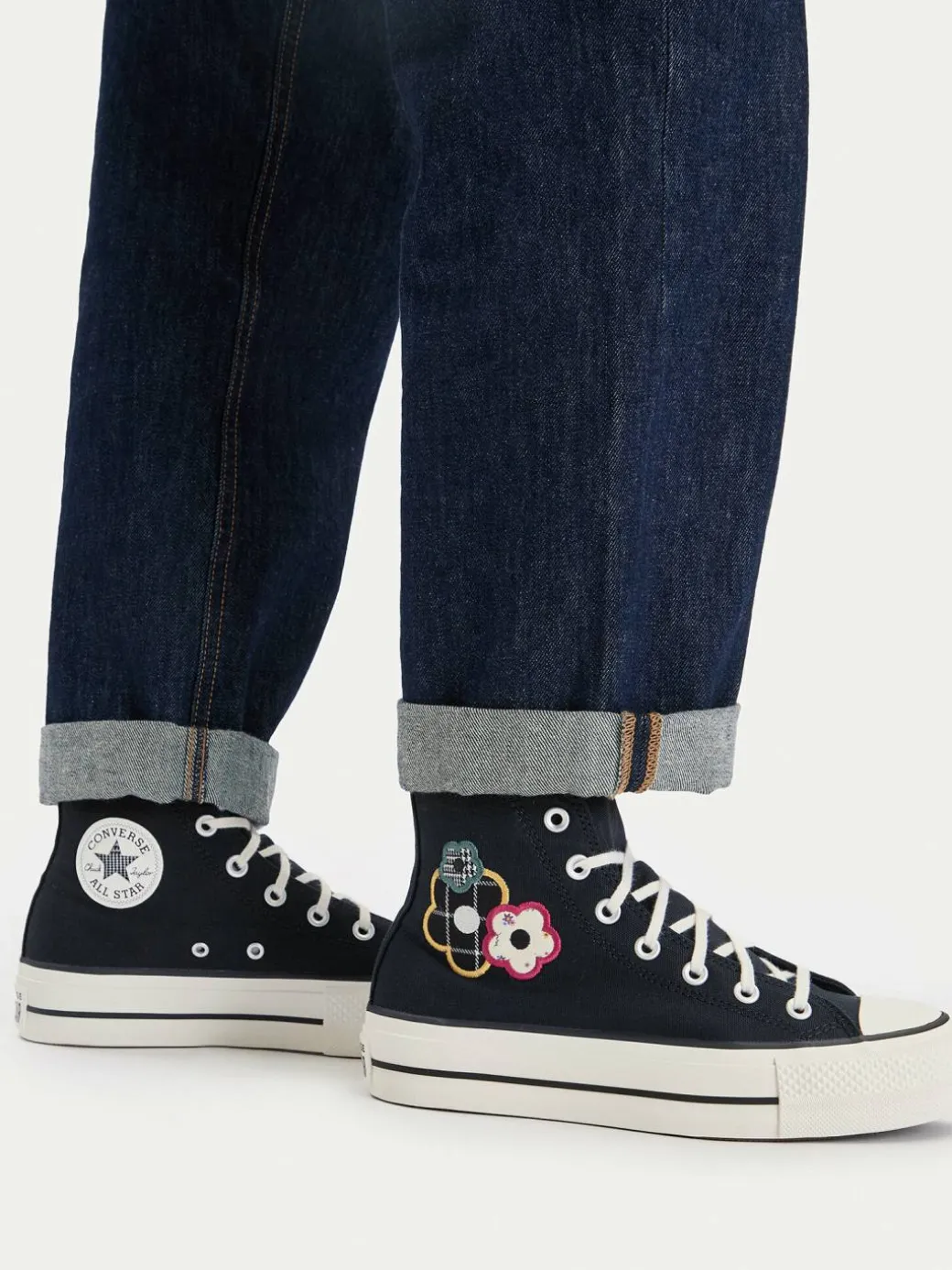 Scarpe da ginnastica Chuck Taylor All Star Lift Platform Floral Patchwork A15534C Nero