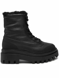 Scarponcini Flatform Lace Up Boot Padded YW0YW01557 Nero