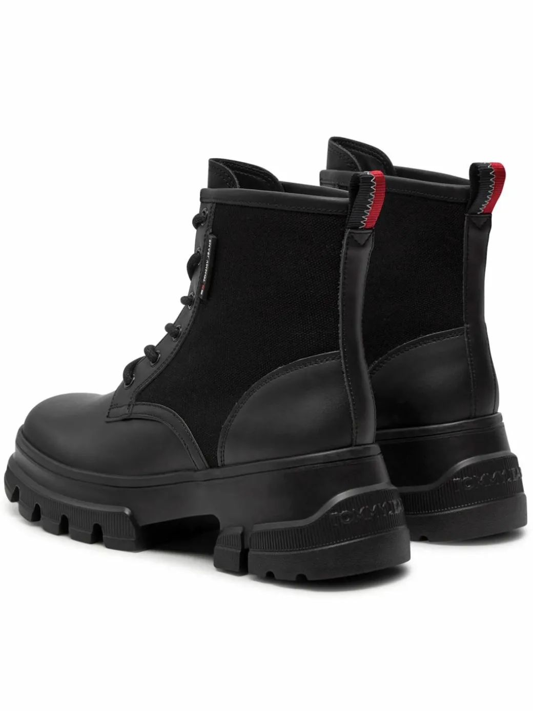 Scarponcini Tjw Chunky Lace Up Boot Mix Mat EN0EN02554 Nero
